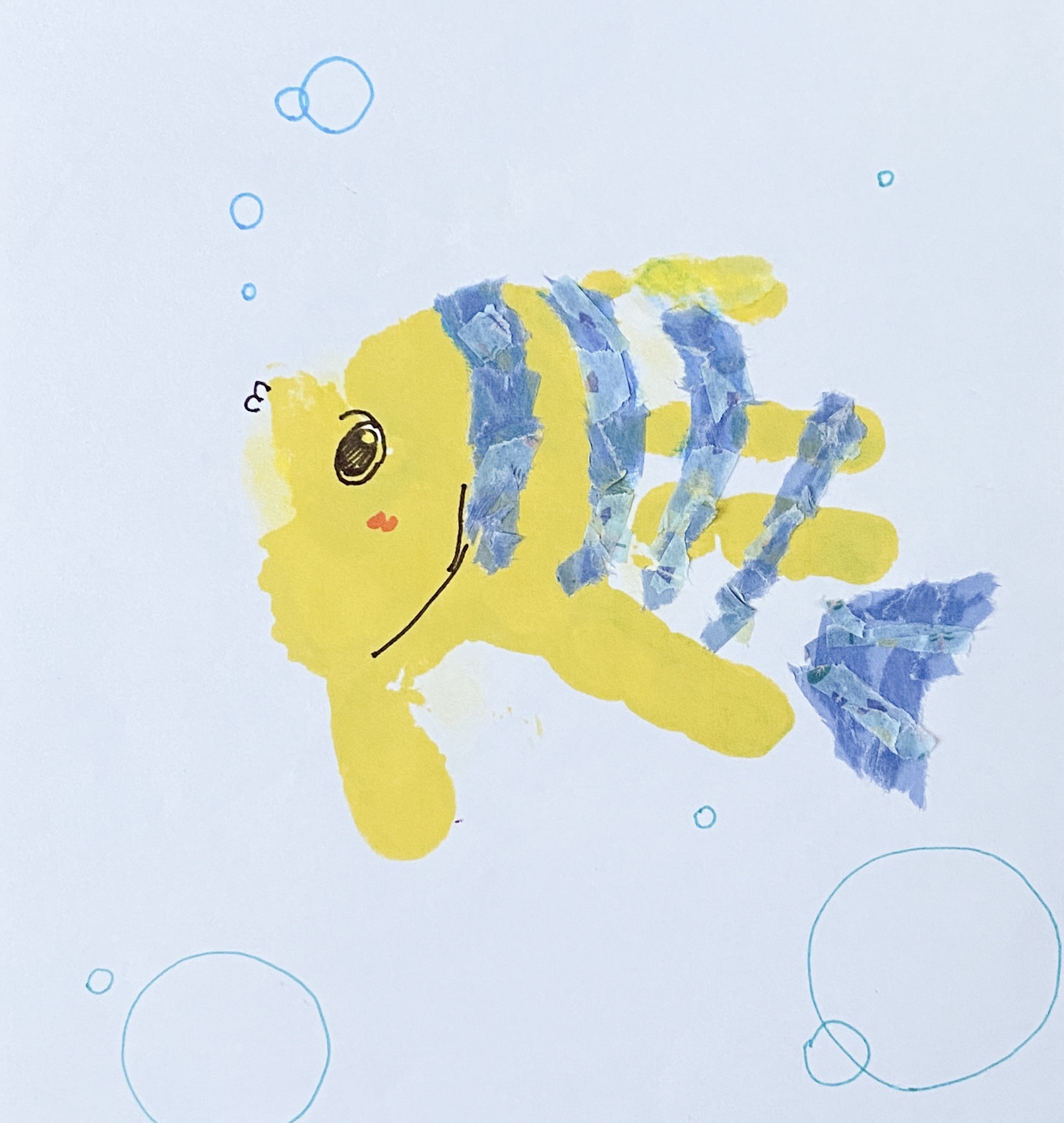 ママサロンでかんたん工作タイム「お魚の手形スタンプアート」(8月7日)